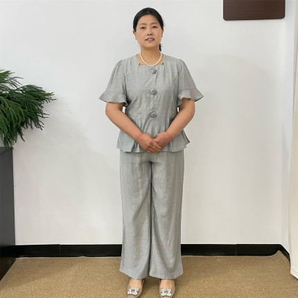 妈妈套装洋气时尚休闲上衣中老年短袖女2026新款夏阔腿裤两件套