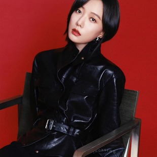 王珞丹明星同款真皮皮衣女2026春立领收腰显瘦绵羊皮夹克通勤外套