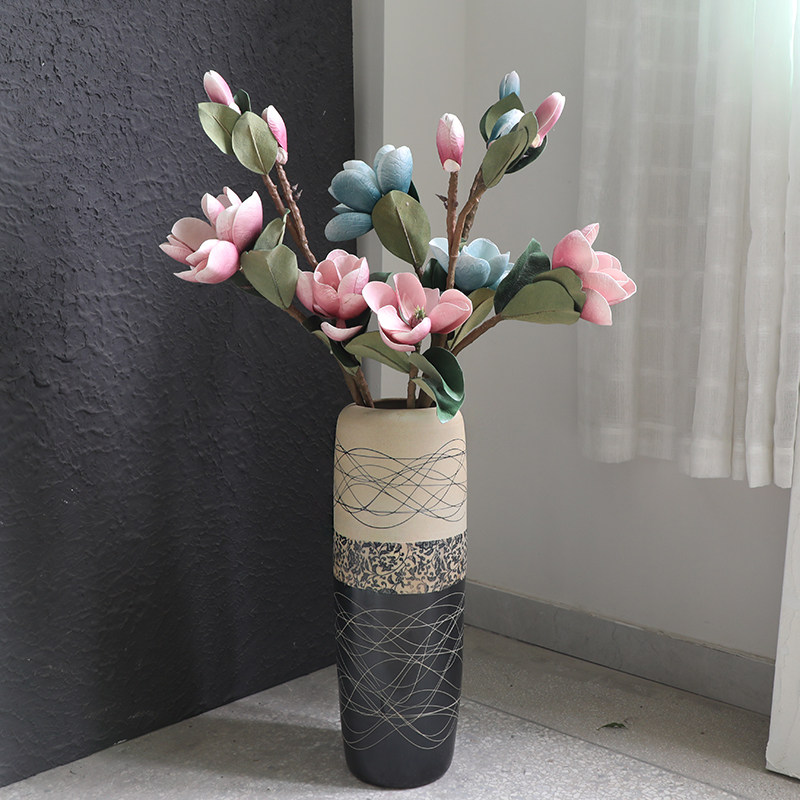 景德镇陶瓷落地花瓶 田园花瓶花插 客厅家居装饰花瓶 中式花瓶