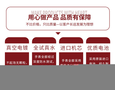 个性创意 手表外贸表表跨境男时尚石英圆形不锈钢9mm普通国产腕表