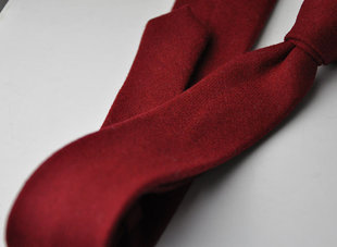 大牌外贸原单羊毛领带男商务正装领带暗红色纯色酒会新郎婚礼结婚