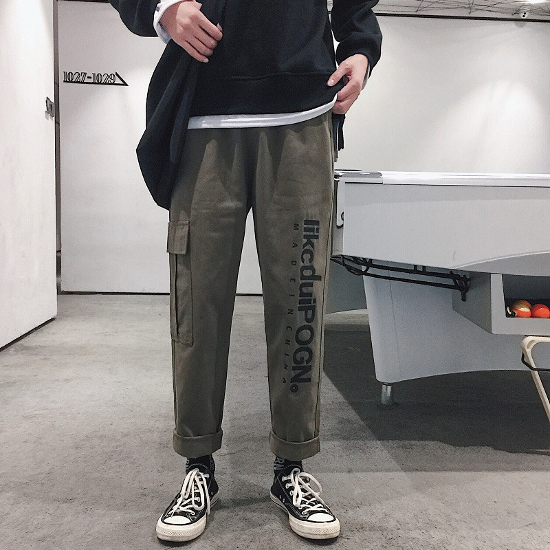 工装裤男潮牌直筒韩风chic港风les裤子潮帅t原宿bf风ulzzang百搭|ruв категории Мужская одежда, брюки - от Buy2taobao.com для оказания профессиональной услуги покупки агента Taobao