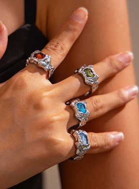 穿搭4件套新款彩色指环合金欧美