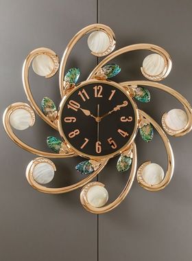 现代轻奢客厅挂钟创意时尚家用时钟静音石英钟欧式装饰艺术壁钟表
