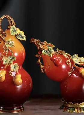 福禄喜事珐琅彩葫芦摆件乔迁礼