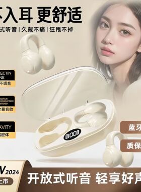 2024柏林之声蓝牙耳机TWS新款无线夹耳式不入耳运动耳机长续航宽