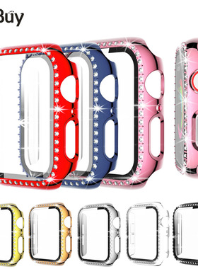 适用苹果手表10表壳apple watch镶钻保护套一体壳iWatch9/8玻璃膜