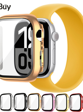 适用苹果手表表壳iWatch 10 一体保护壳Apple Watch9钢化膜电镀壳