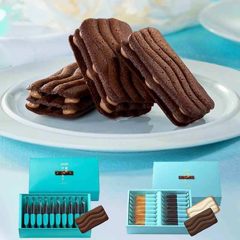 日本东京Campanella晴空恋巧波浪三层夹心巧克力饼干礼盒进口零食