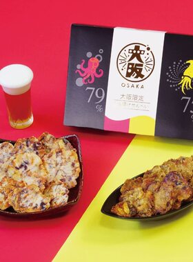 日本越前海鲜俱乐部北陆限定油炸章鱼甜虾仙贝煎饼虾片礼盒零食