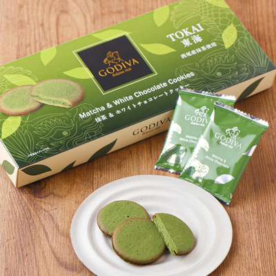 日本GODIVA歌帝梵东海限定西尾抹茶白巧克力夹心饼干礼盒进口零食