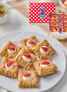 日本AUDREY限定花束草莓奶油巧克力黄油派饼干甜品礼盒进口零食