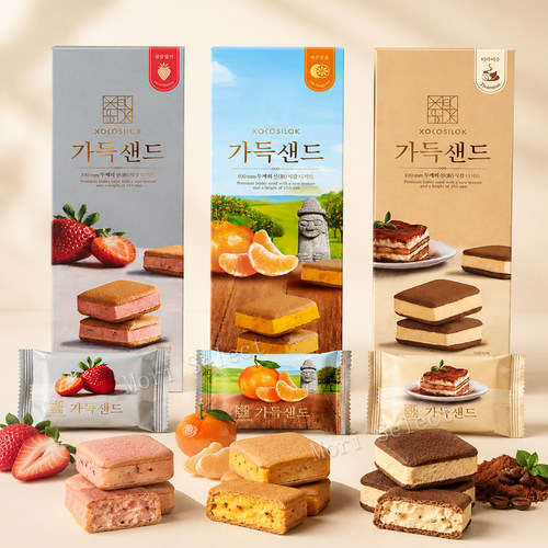 韩国COLOMBIN XOCOSILOK草莓柑橘提拉米苏巧克力厚切夹心饼干礼盒