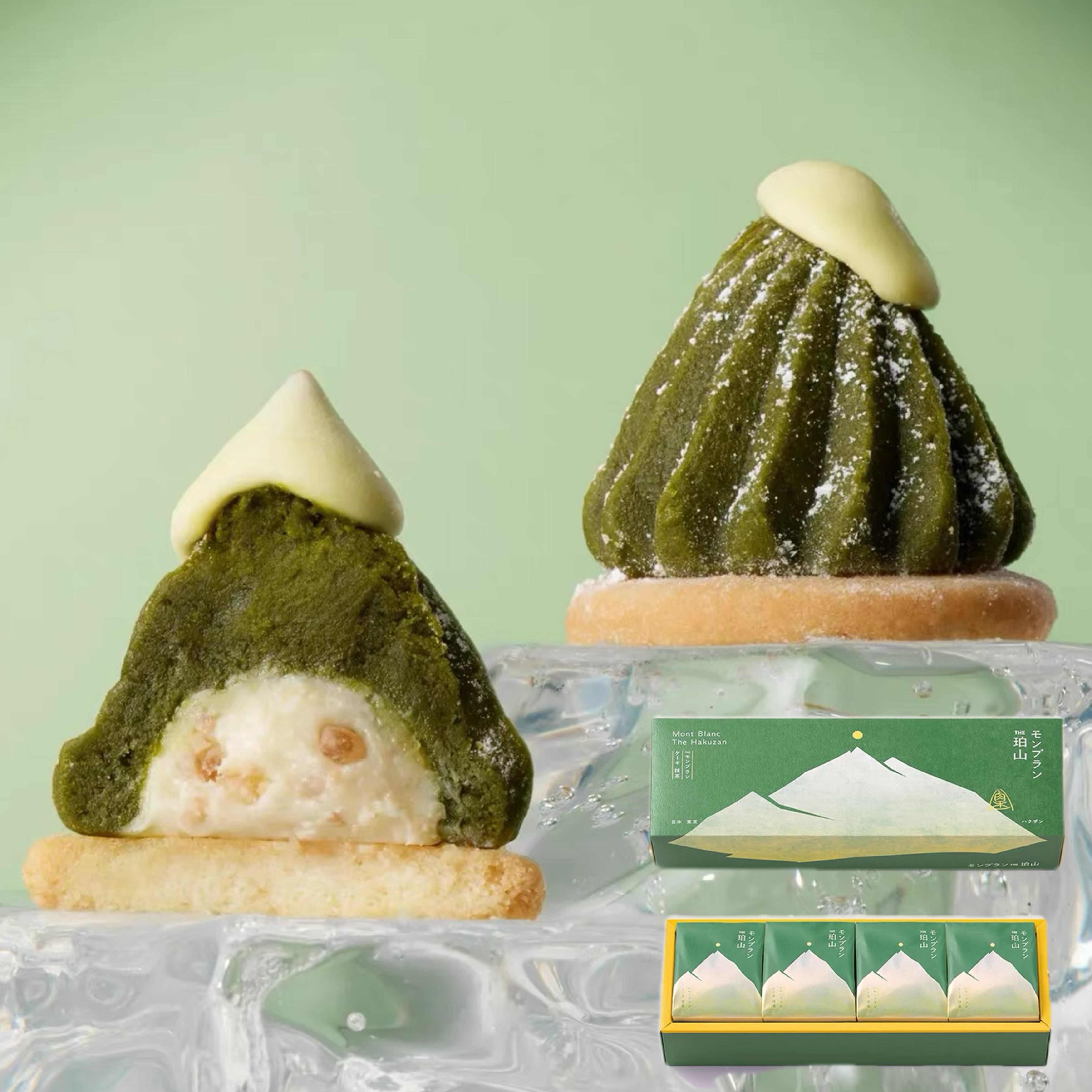 日本THE珀山蒙布朗栗子抹茶蛋糕奶油夹心曲奇饼干礼盒进口零食