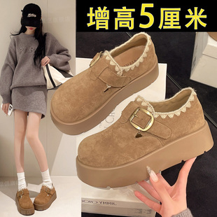 厚底增高全包勃肯鞋女2026新款春季一脚蹬博肯单鞋休闲豆豆乐福鞋