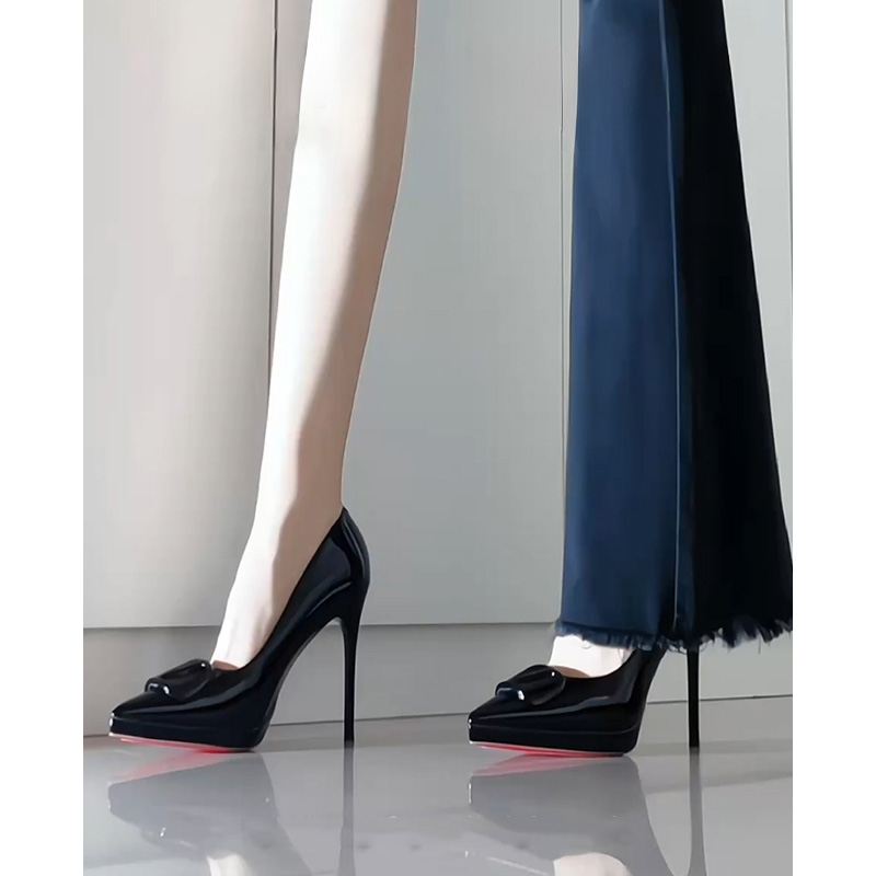 红底防水台绝美高跟鞋女2025新款