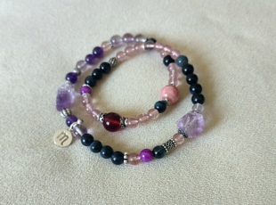 362～天然水晶多宝类手链女双圈原创天蝎座手串礼物