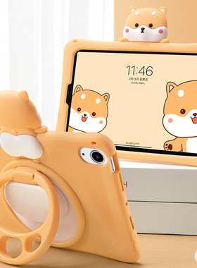 适用苹果2025ipad11秋田犬10十一代aAir7保护套air6旋转360°横竖支架ipad10.9液态mini硅胶11寸防摔壳ip10.2