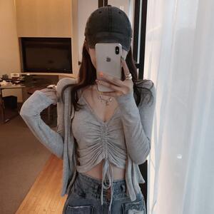 短外套两件套大码抽绳吊带背心女内搭夏季外穿莫代尔防晒开衫上衣