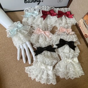 Lolita蕾丝手袖草莓天使樱花树下手袖蝴蝶结洛丽塔小物多色手袖