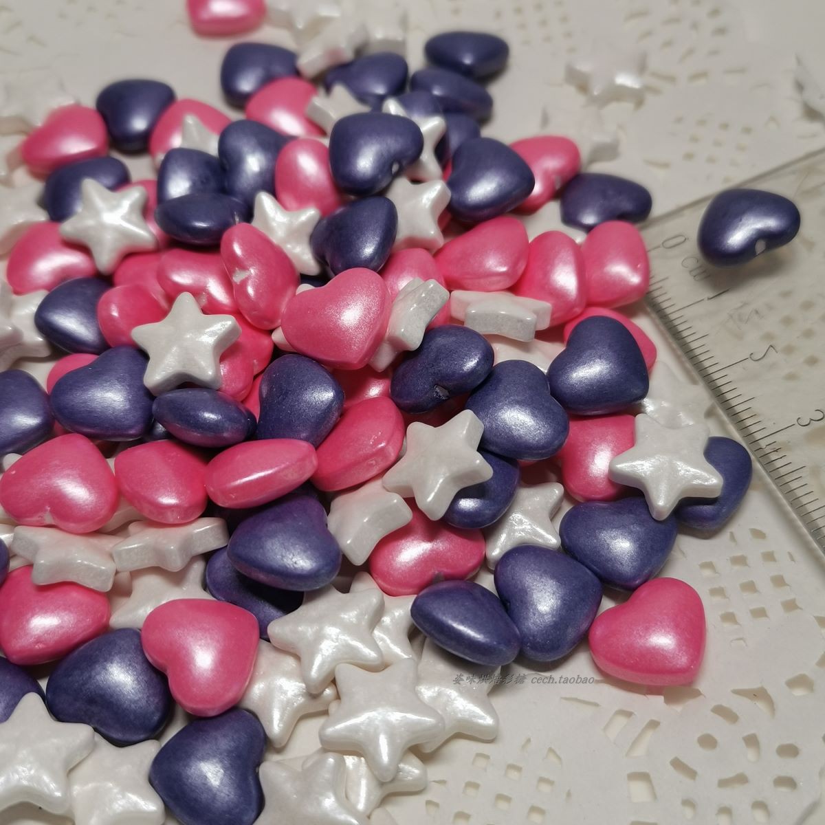 五星爱心彩糖蛋糕烘焙装饰彩珠糖