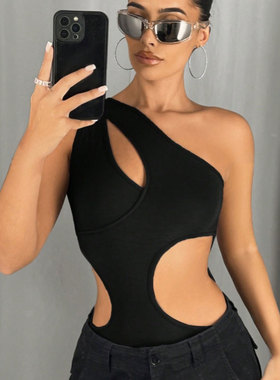 Hollow out backless sleeveless jumpsuit镂空美背无袖连体衣女