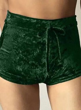 Sports elastic lace up slim fitting shorts  松紧系带修身短裤