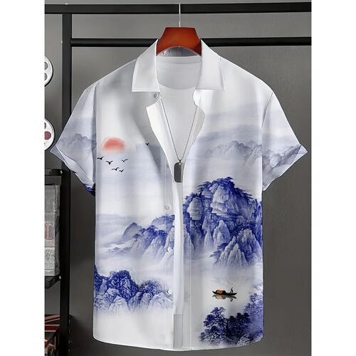 纯色印花系扣开衫 Solid color lapel print button up cardigan