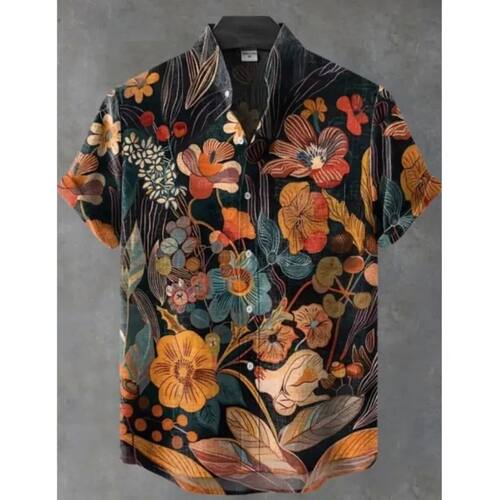 立领印花短袖T恤Stand up collar printed short sleeved T-shirt