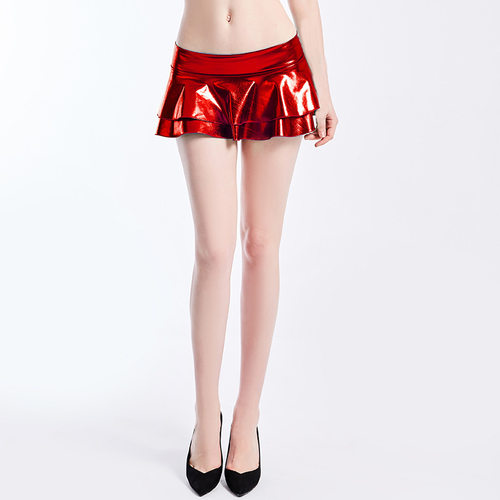 Solid low waisted double layered short skirt纯色低腰双层短裙