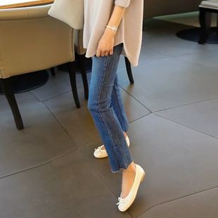 薄款 修身 女九分宽松显瘦2021春秋百搭小个子八分牛仔裤 高腰直筒裤
