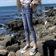 紧身弹力铅笔小脚裤 显瘦高腰小个子九分裤 女2026春秋版 牛仔裤