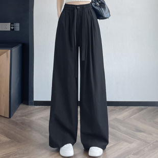 200斤梨形身材宽松垂感慵懒山本阔腿裤 夏季 女胖mm大码 休闲裤 薄款