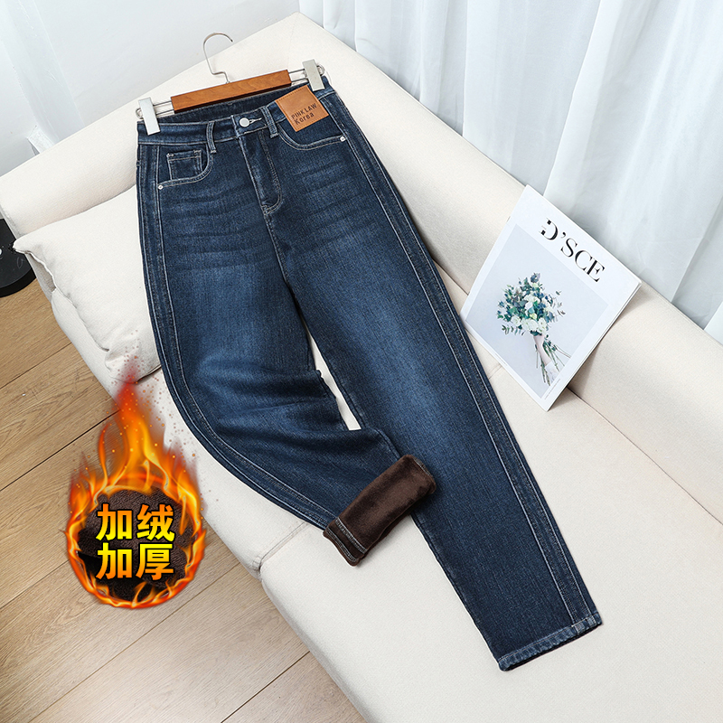 大码梨形身材宽松显瘦直筒老爹裤