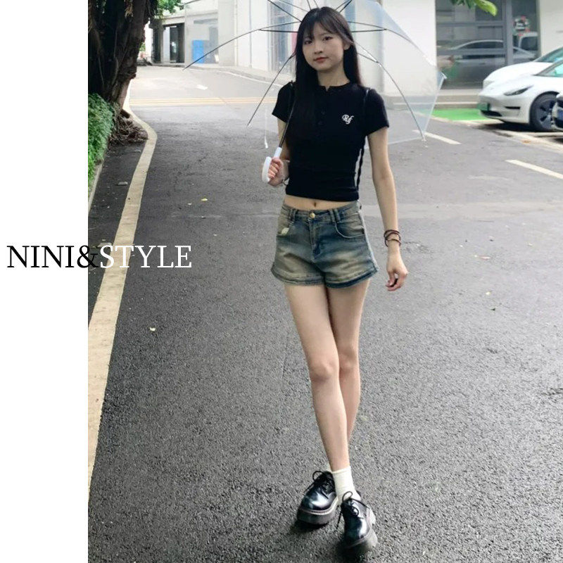 美式复古高腰牛仔短裤女2026年夏季新款辣妹紧身包臀显瘦a字热裤,女装/女士精品,牛仔裤,淘宝优惠券,粉丝福利购,淘宝优惠卷