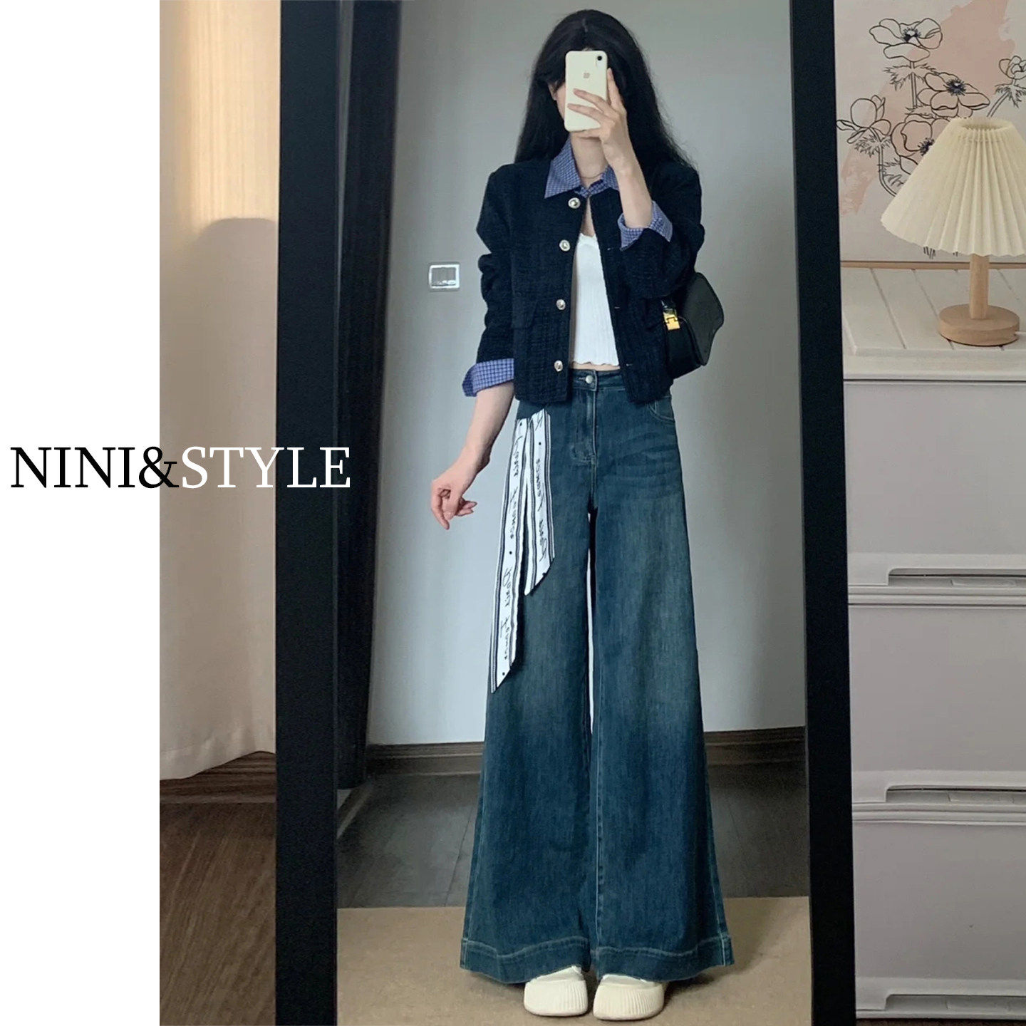 美式复古微喇牛仔裤女2026年春秋新款显瘦高腰阔腿不贴腿喇叭裤子,女装/女士精品,牛仔裤,淘宝优惠券,粉丝福利购,淘宝优惠卷