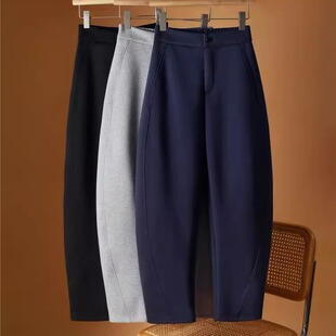 大码弯刀裤女秋冬加绒2025新款高级感宽松垂感休闲黑阔腿裤镰刀力