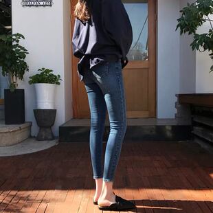 小脚牛仔裤女2026年新款黑色春秋高腰弹力小个子夏季铅笔裤子长裤