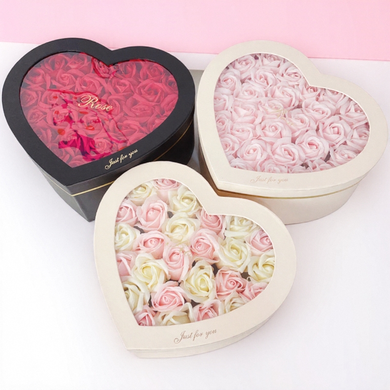520情人节七夕创意实用礼品浪漫爱心玫瑰花礼盒永生香皂花送女友