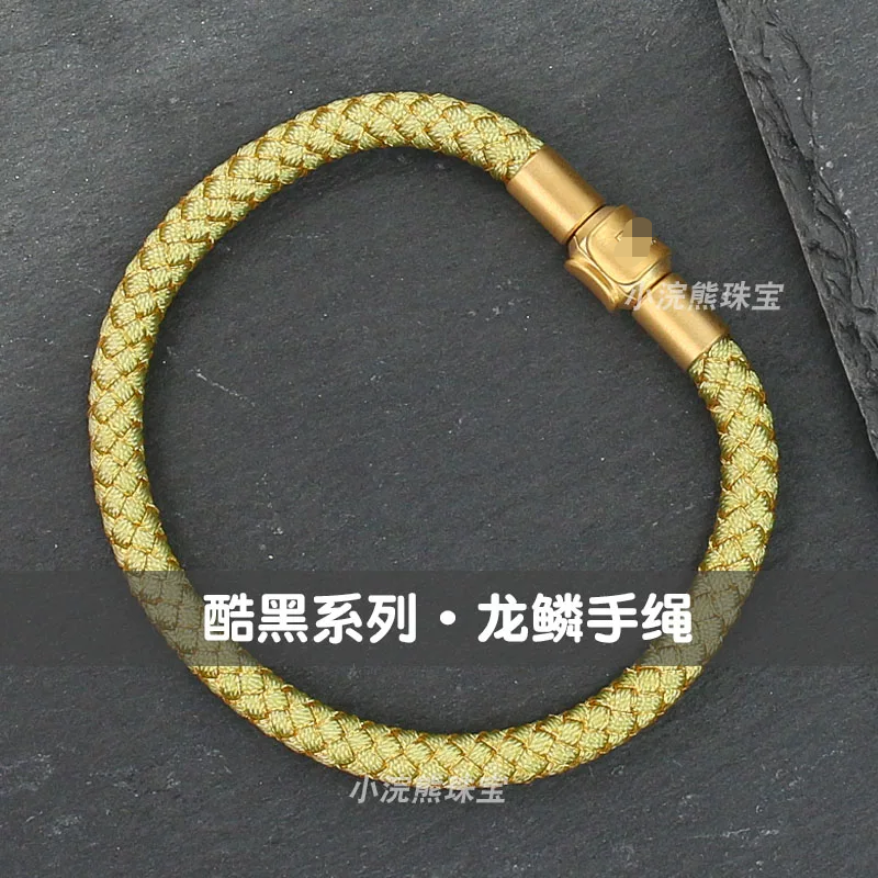 穿周生生酷黑xl龙鳞手绳