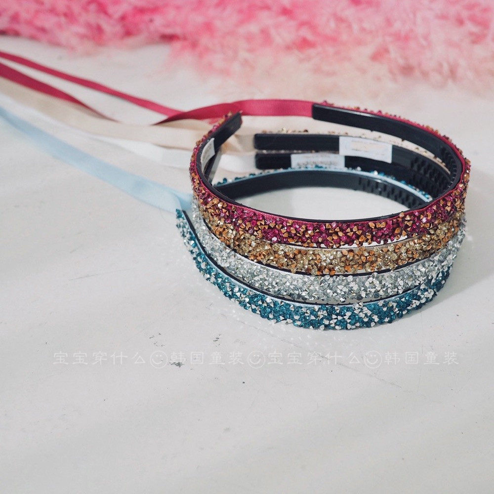 宝宝穿什么韩国进口 儿童女童公主风闪亮发饰系带淑女发带发箍