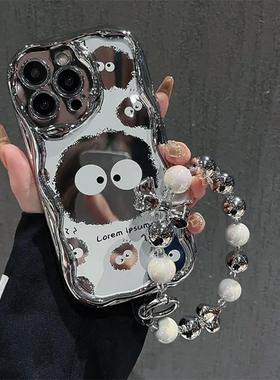 电镀小煤球适用苹果15手机保护壳iphone14/13可爱12mini女11promax新款xr创意xs max个性7/8plus高级感