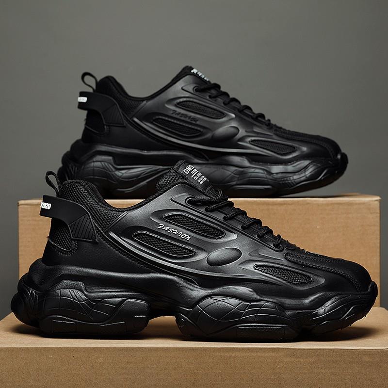 男鞋秋季百搭休闲运动跑步黑色增高老爹鞋ins潮学生跑步潮鞋夏季