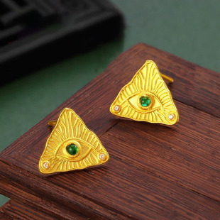 轻奢高级感金色錾刻守护恶魔之耳钉女款新款耳饰送女友闺蜜礼物