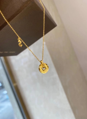 财源滚滚铜钱项链女轻奢精致简约