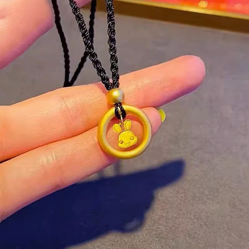 轻奢金色生肖兔项链珠项链女本命