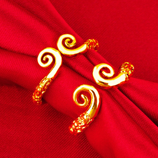 黑神话悟空同款平替沙金紧箍戒指复古国风男女款浮雕孙悟空饰品