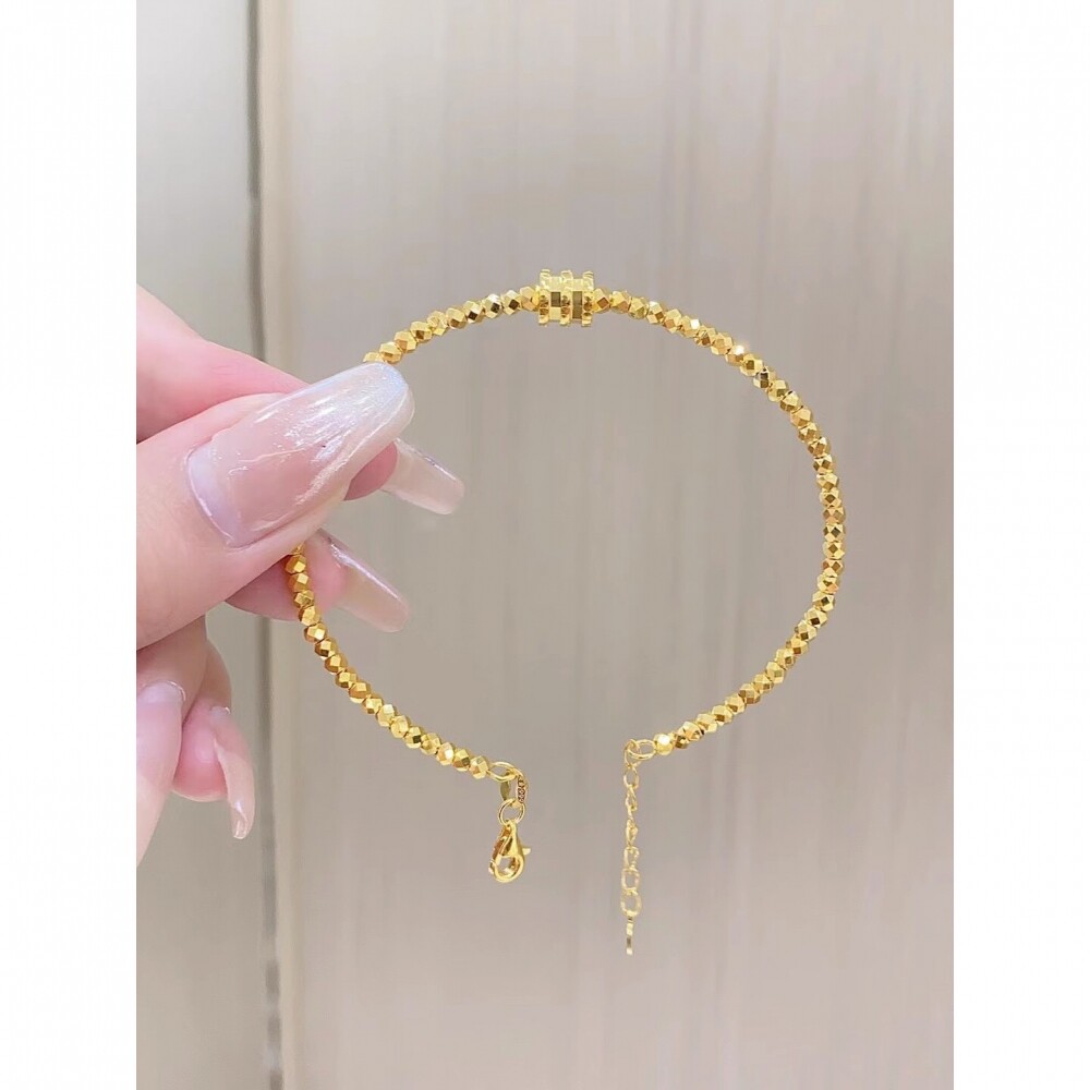 新款小蛮腰蹦迪株记忆手镯女爆闪碎银子手链设计感精致饰品