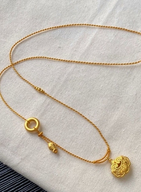 小红书同款黄金色复古古法如意平