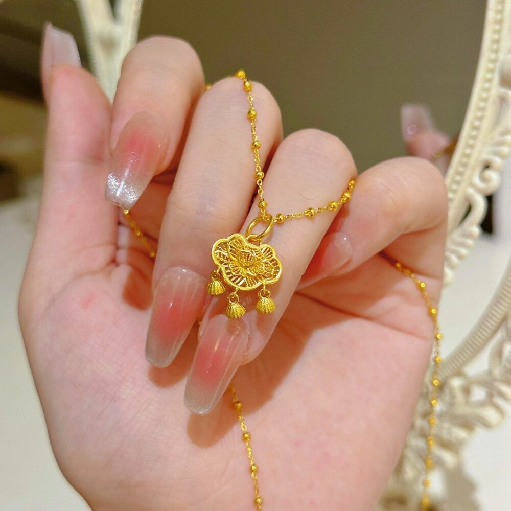 黄金色古法吉祥如意小睡莲荷花吊